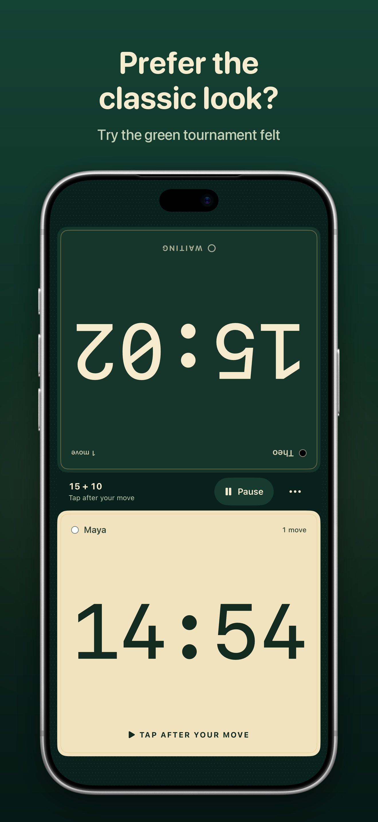 DuoChess Tournament felt clock style