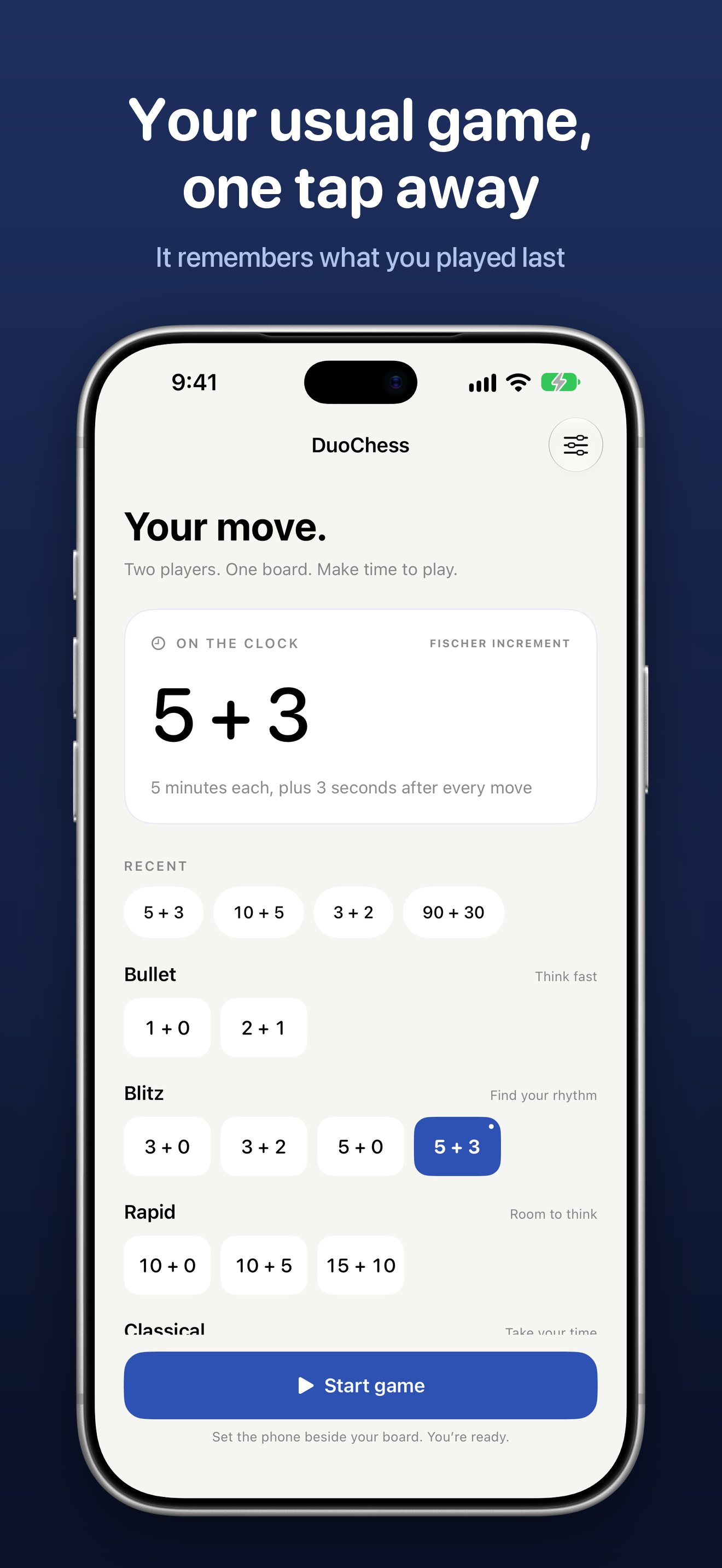 DuoChess time control presets