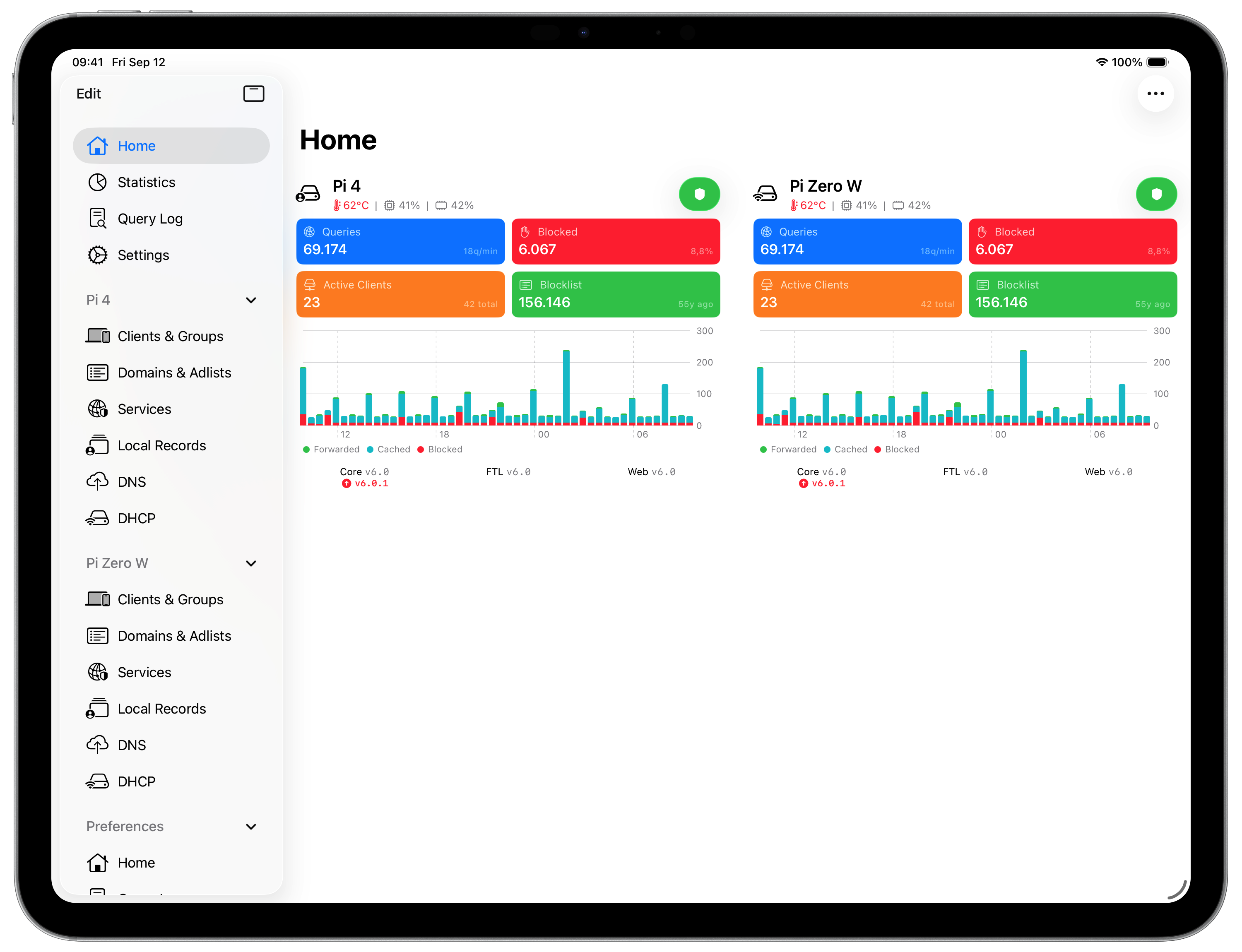Pi-hole Remote on iPad